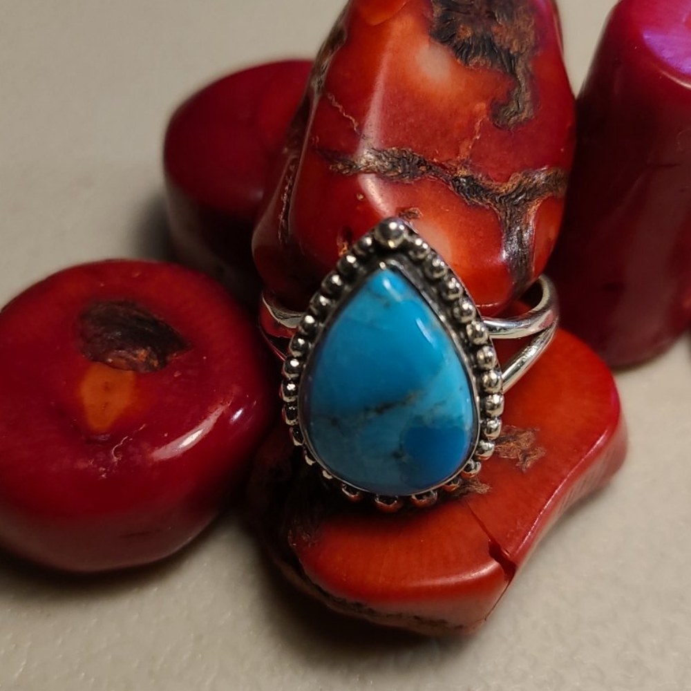 STERLING/TURQUOISE RING - Picture 4 of 4